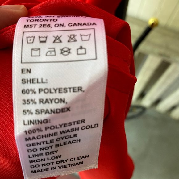 ALANTINO TIE NECK MAXI DRESS WITH SIDE POCKET-RED - Picture 5 of 10